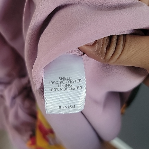 Christian Siriano for J. Jill Wrap Dress Sleeveless Floral Lilac Size Small - Picture 6 of 7